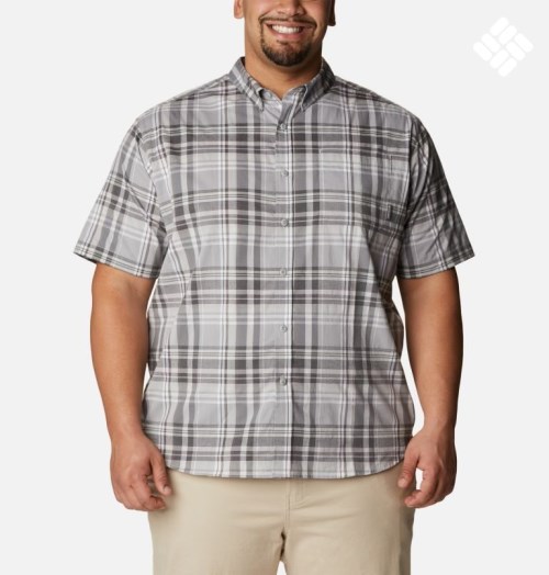 Men's Columbia Rapid Rivers II Short Sleeve Shirts Grey | Plus Size CA-A6481